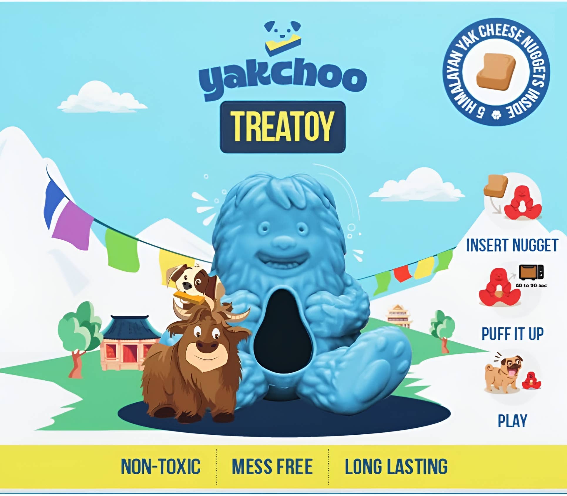 Yakchoo Play Treatoy - Interactive Rubber Dog Treat Toy