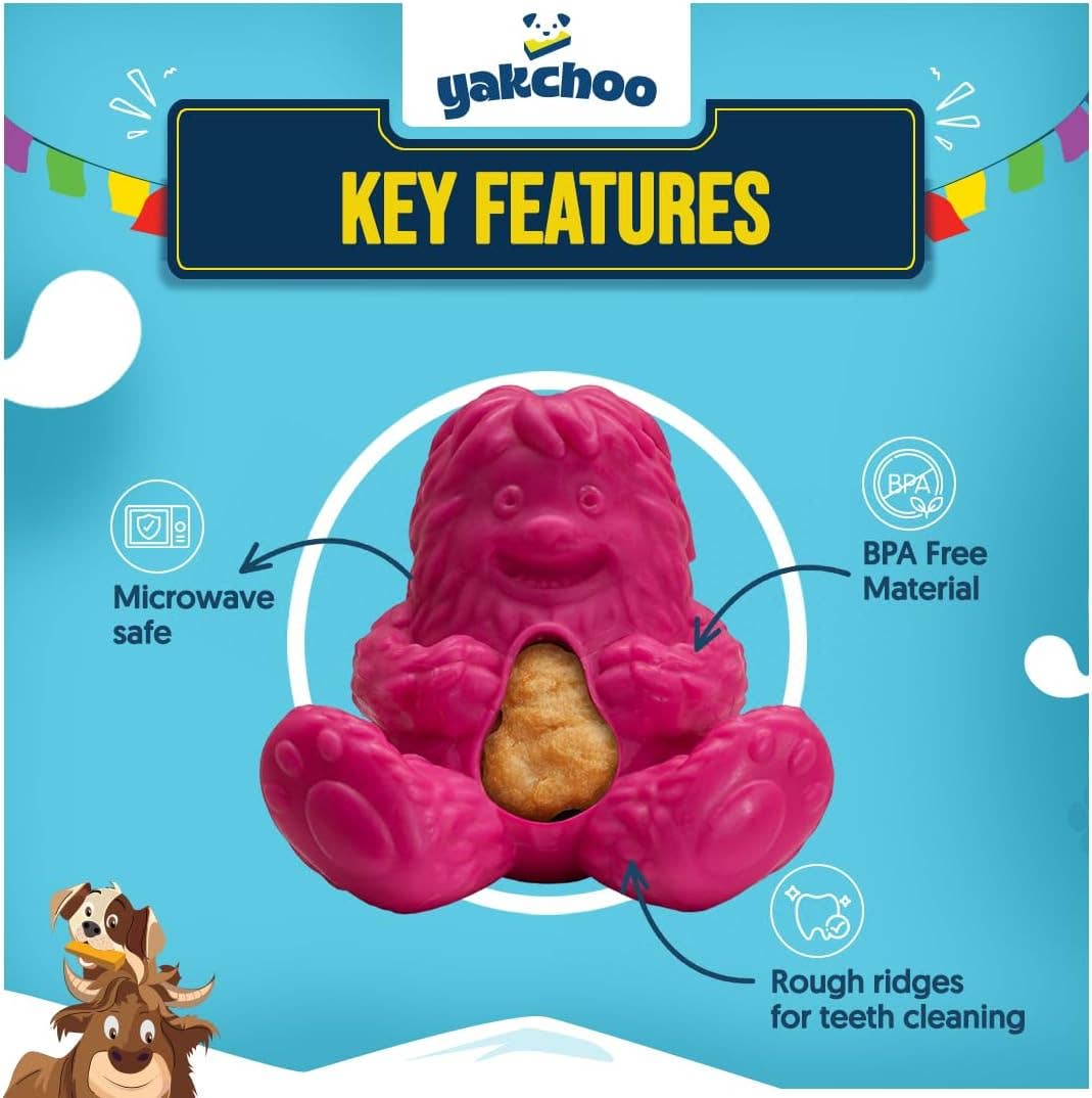Yakchoo Play Treatoy - Interactive Rubber Dog Treat Toy