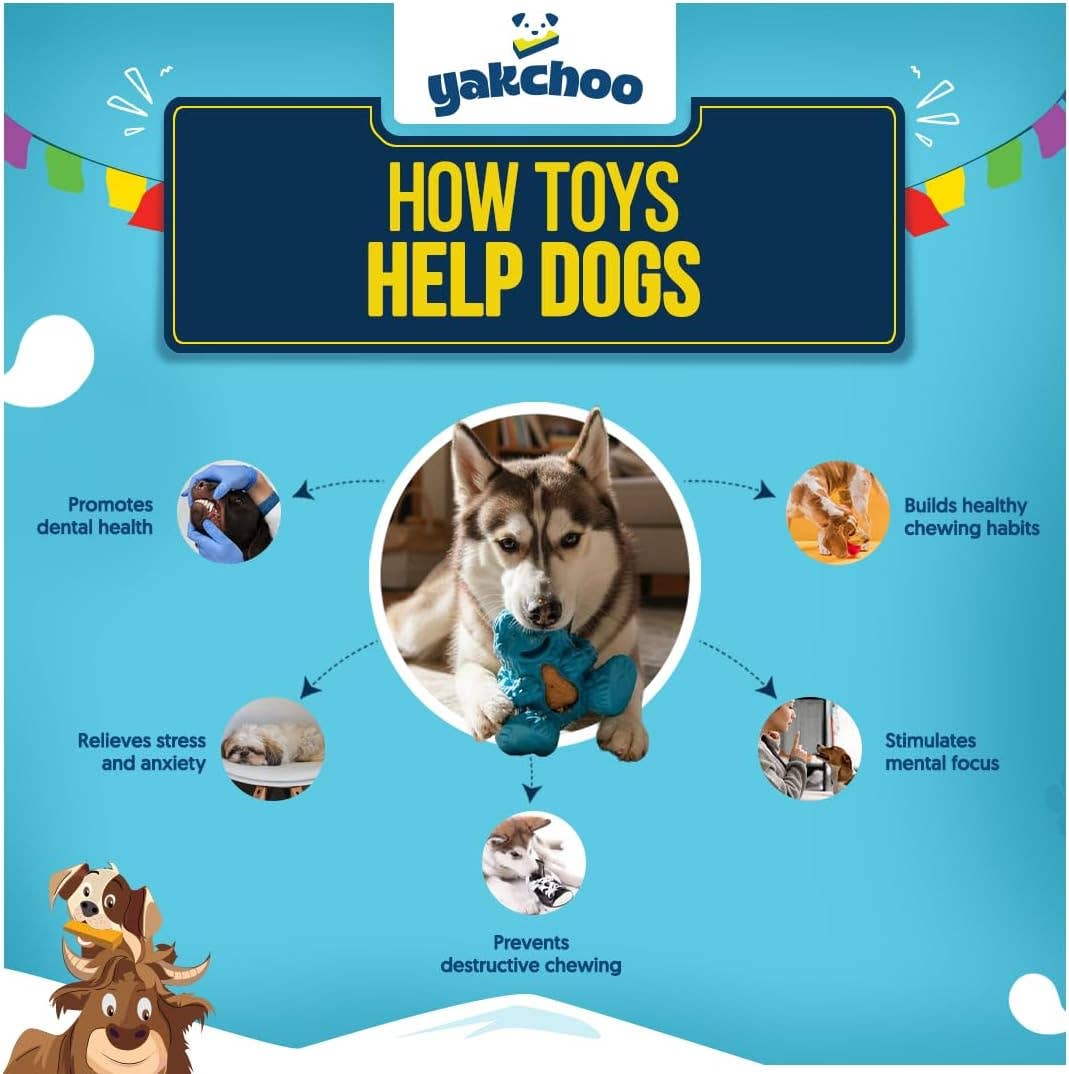 Yakchoo Play Treatoy - Interactive Rubber Dog Treat Toy