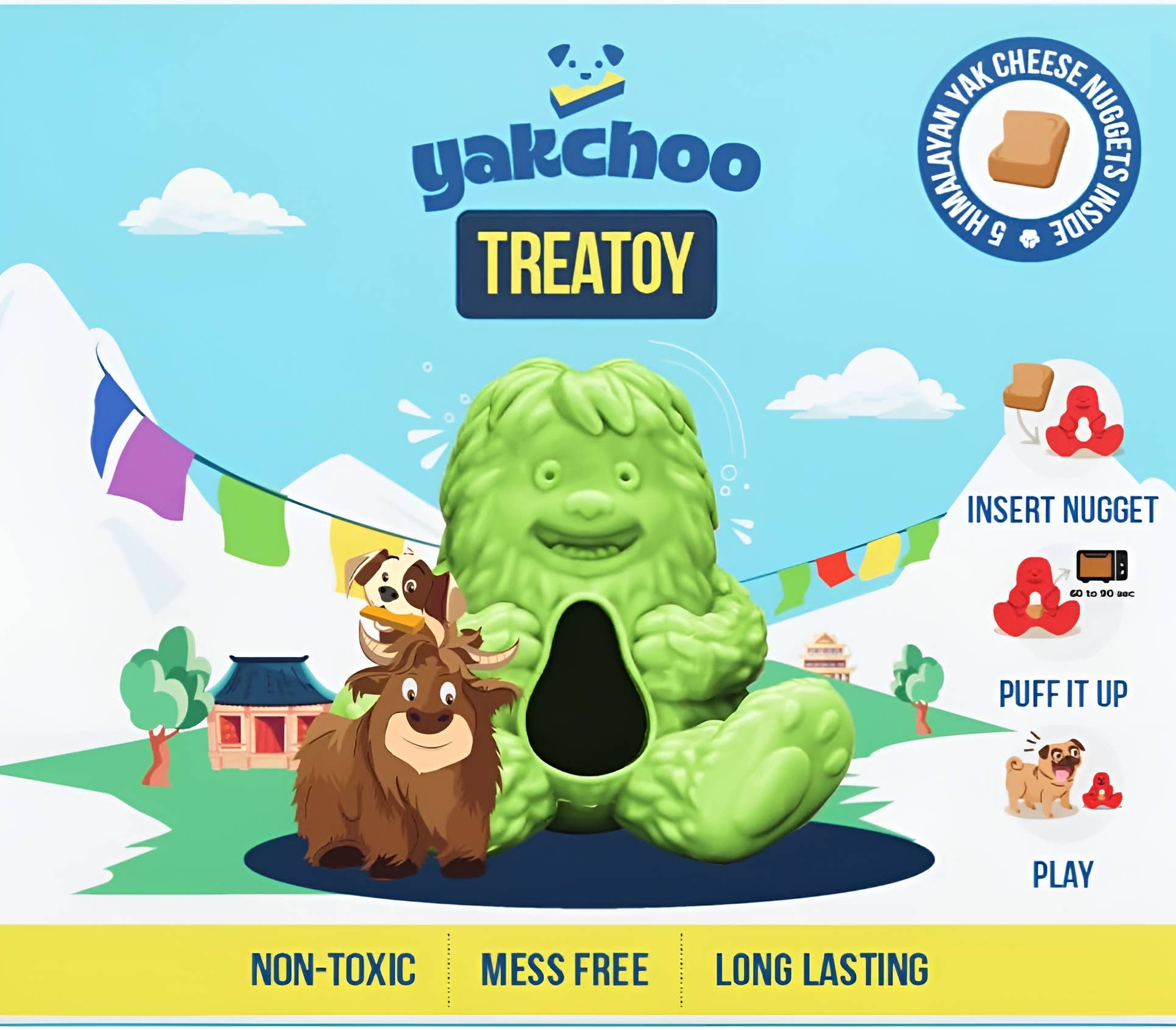 Yakchoo Play Treatoy - Interactive Rubber Dog Treat Toy