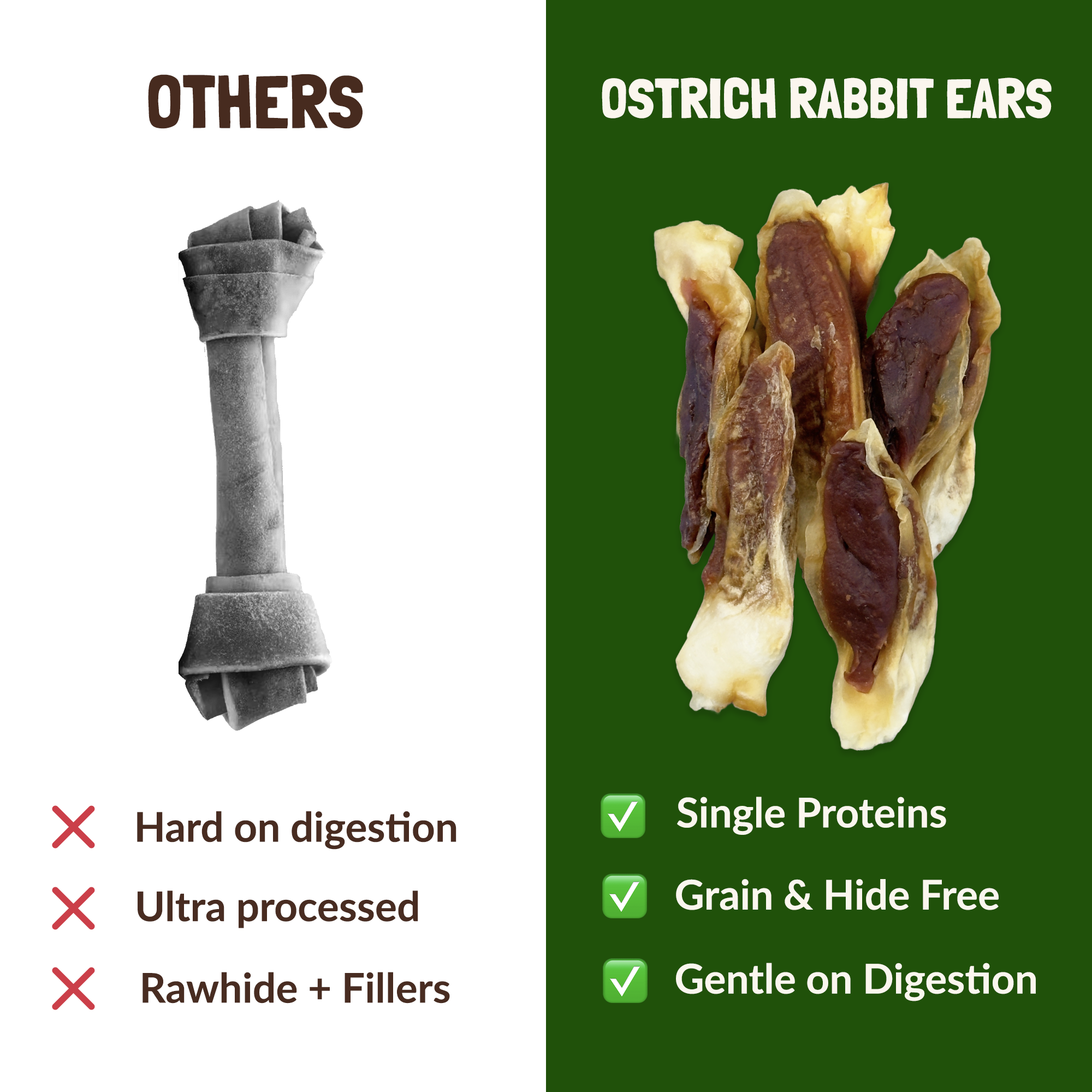 Ostrich Rabbit Ears 500g