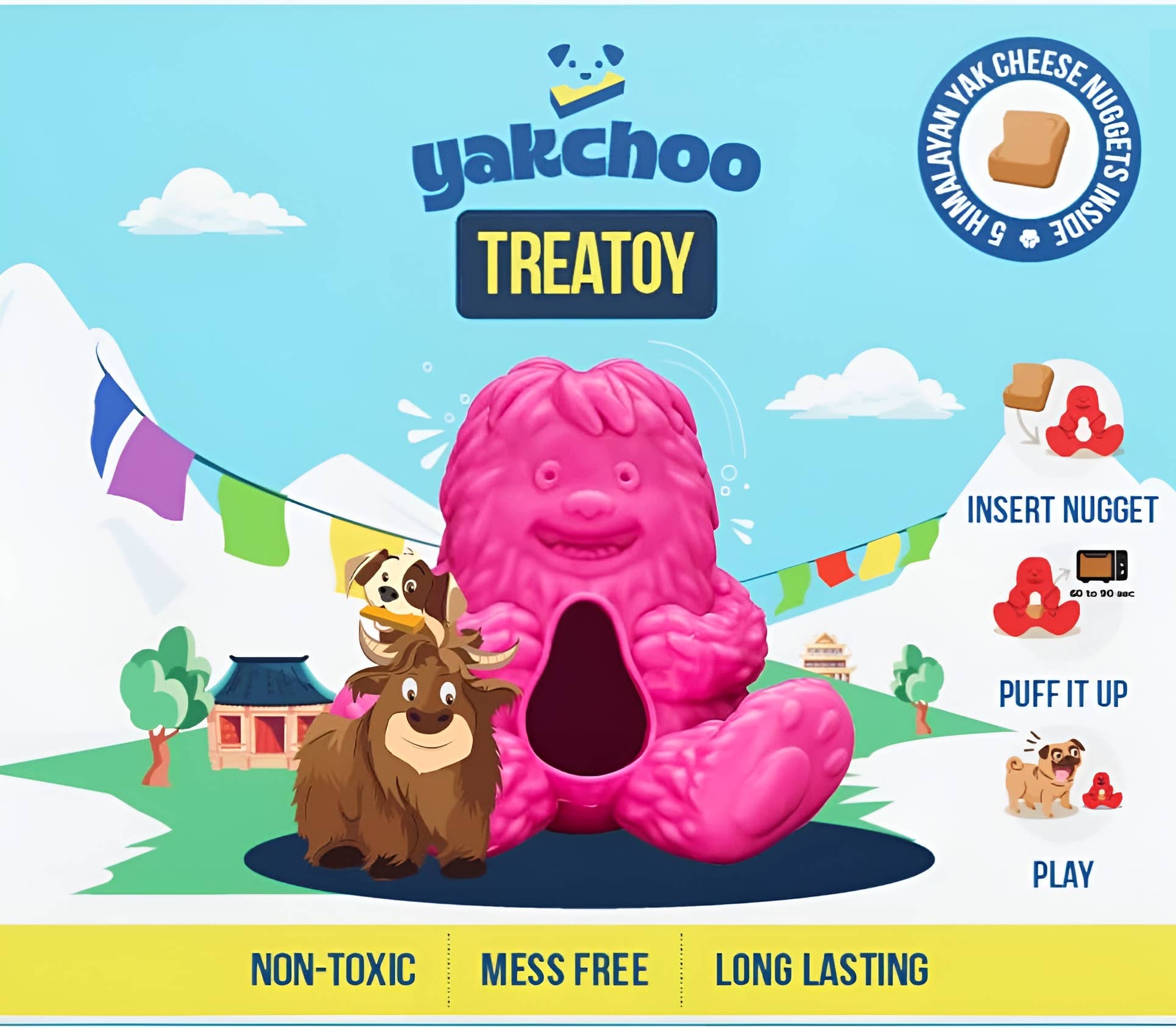 Yakchoo Play Treatoy - Interactive Rubber Dog Treat Toy