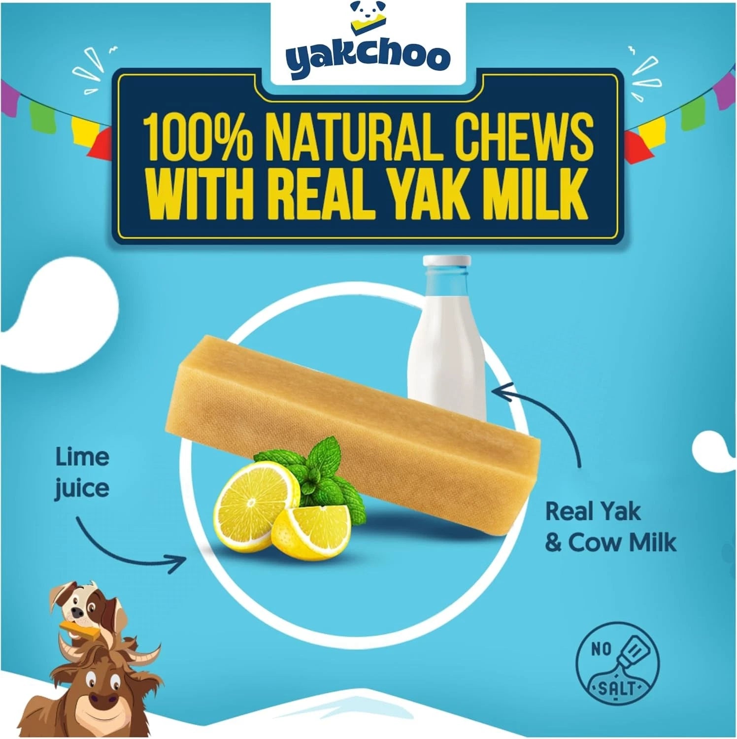 Yakchoo Yak Chews for Dogs 210g (Medium - 3 Chews)