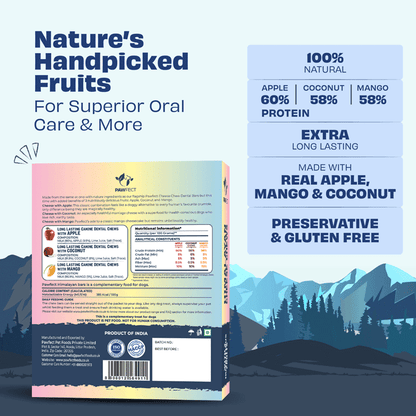 Pawfect Himalayan Yak Chews with 3 Nutritious Fruits – Large 3 x 140g