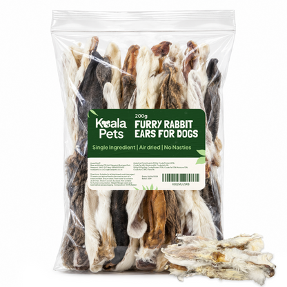 Rabbit Ears With Fur For Dogs 200g