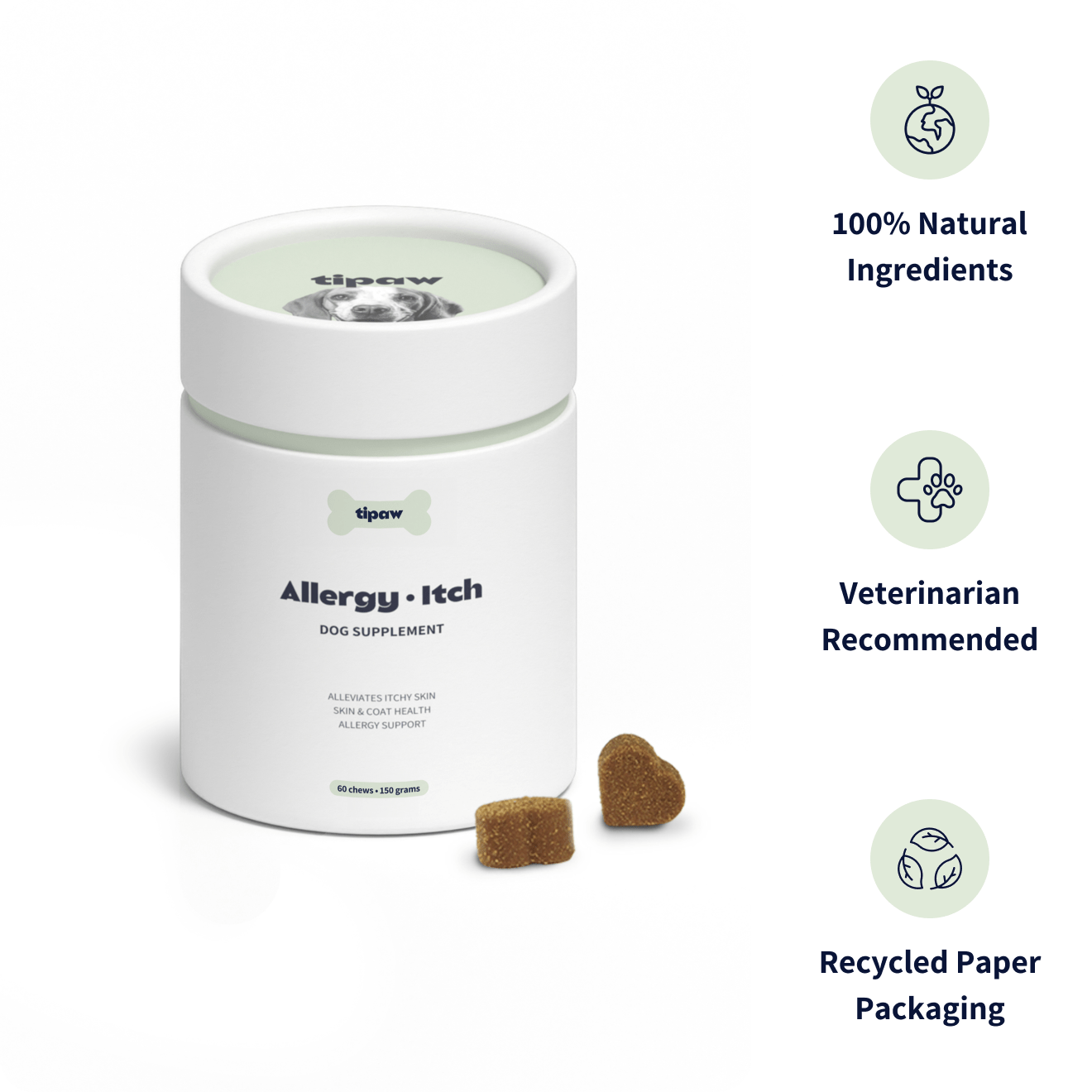 Tipaw Allergy & Itch Natural Supplement for Dogs