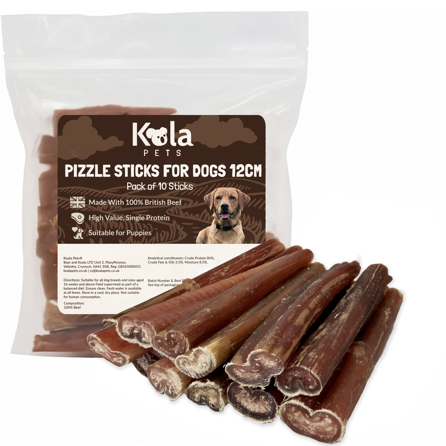 Pizzle Sticks for Dogs 10 Pack (12cm)