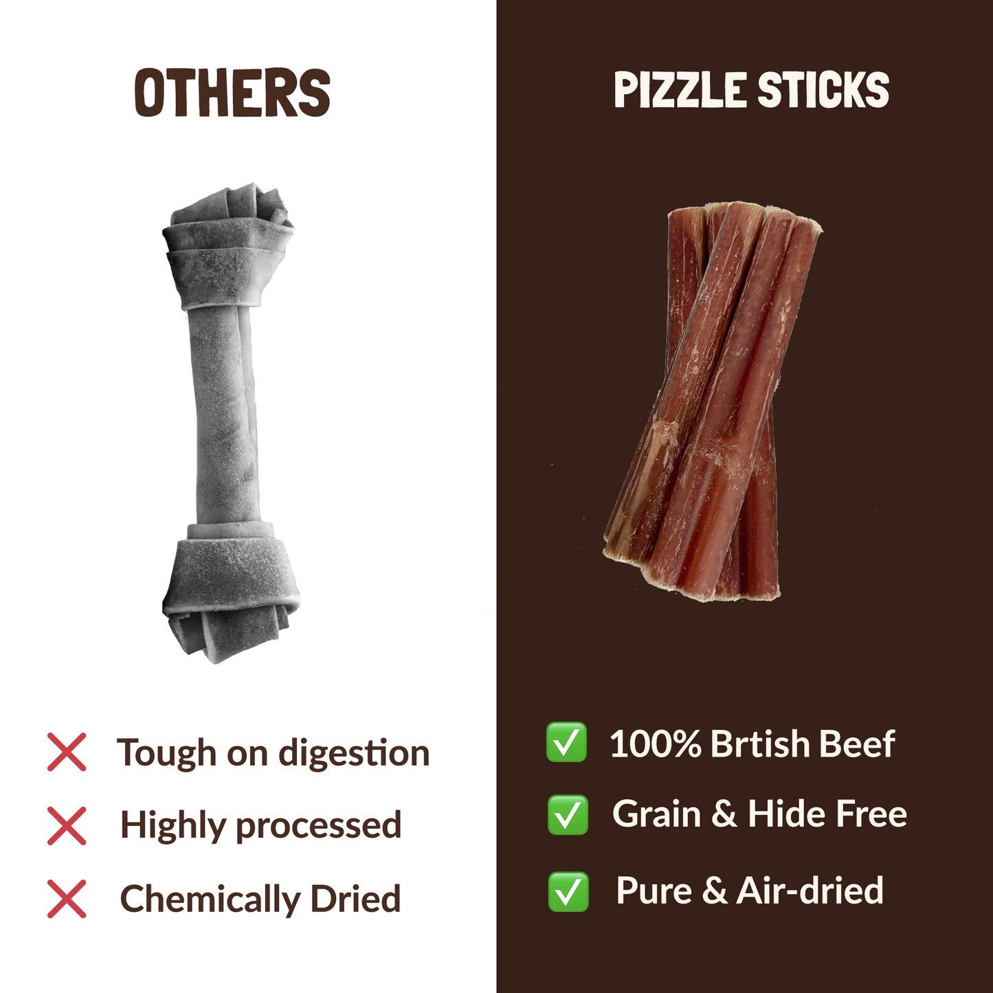 Pizzle Sticks for Dogs 10 Pack (12cm)