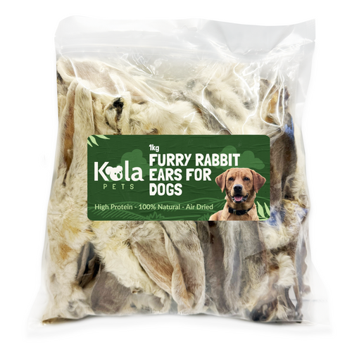Rabbit Ears With Fur for Dogs 1kg (60-70 Ears)