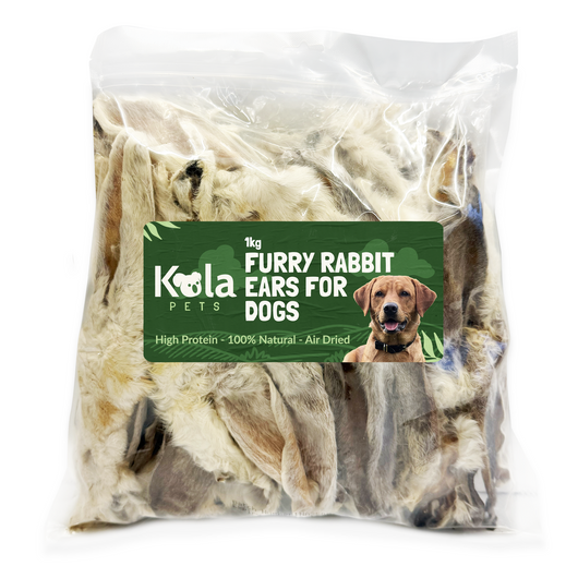 Rabbit Ears With Fur for Dogs 1kg (60-70 Ears)