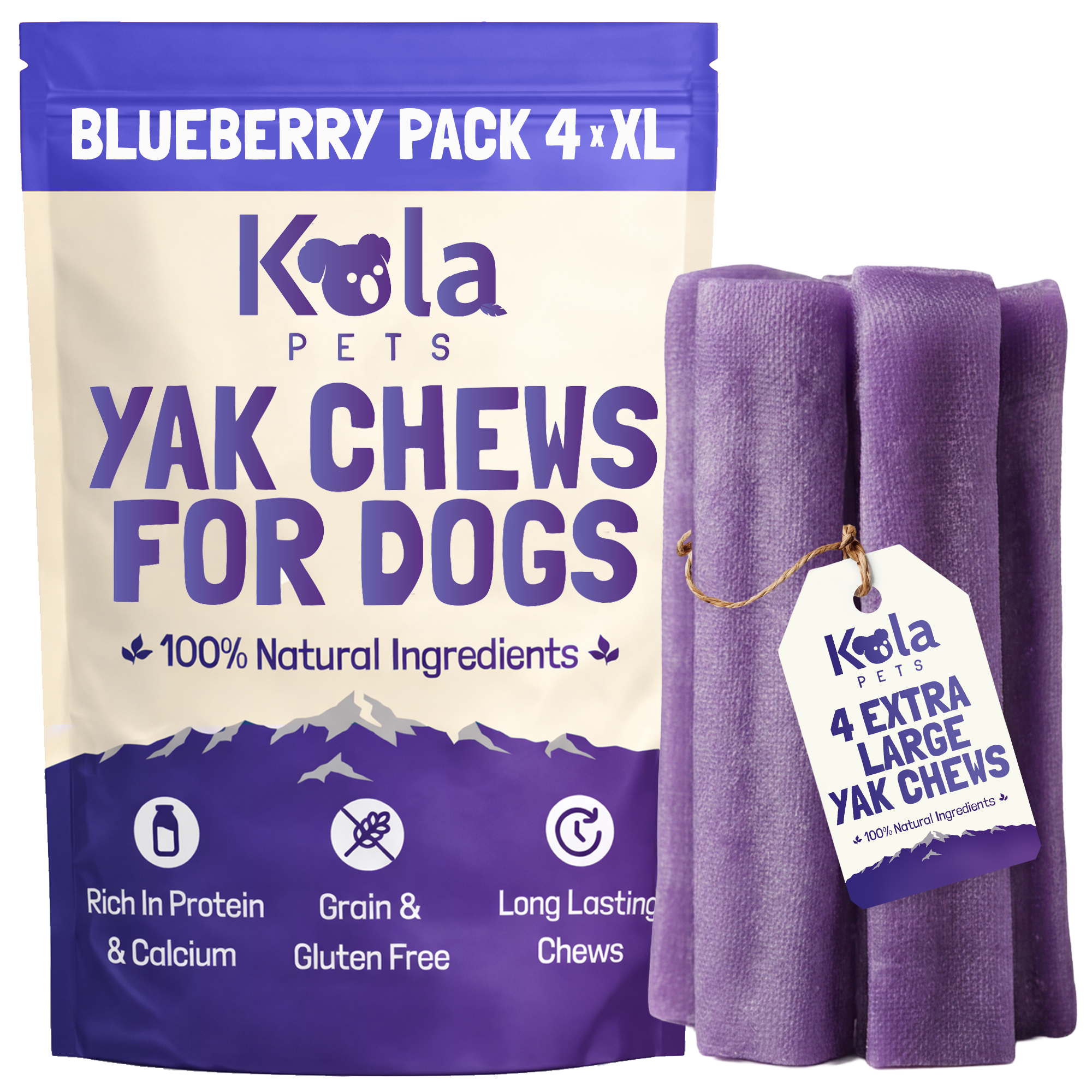 Yak Chews for Dogs (XL Pack of 4) - NEW