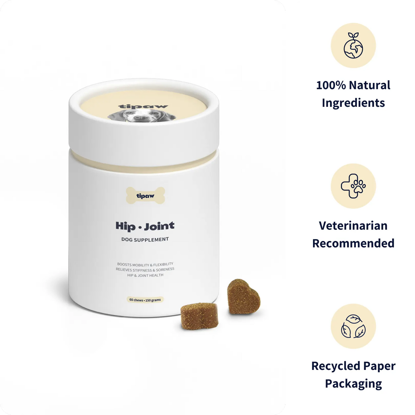 Tipaw Hip & Joint Natural Supplement For Dogs